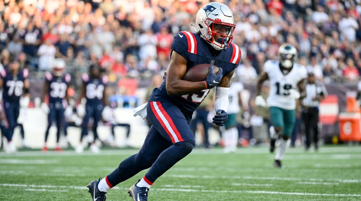 Kayshon Boutte sprinting after a catch