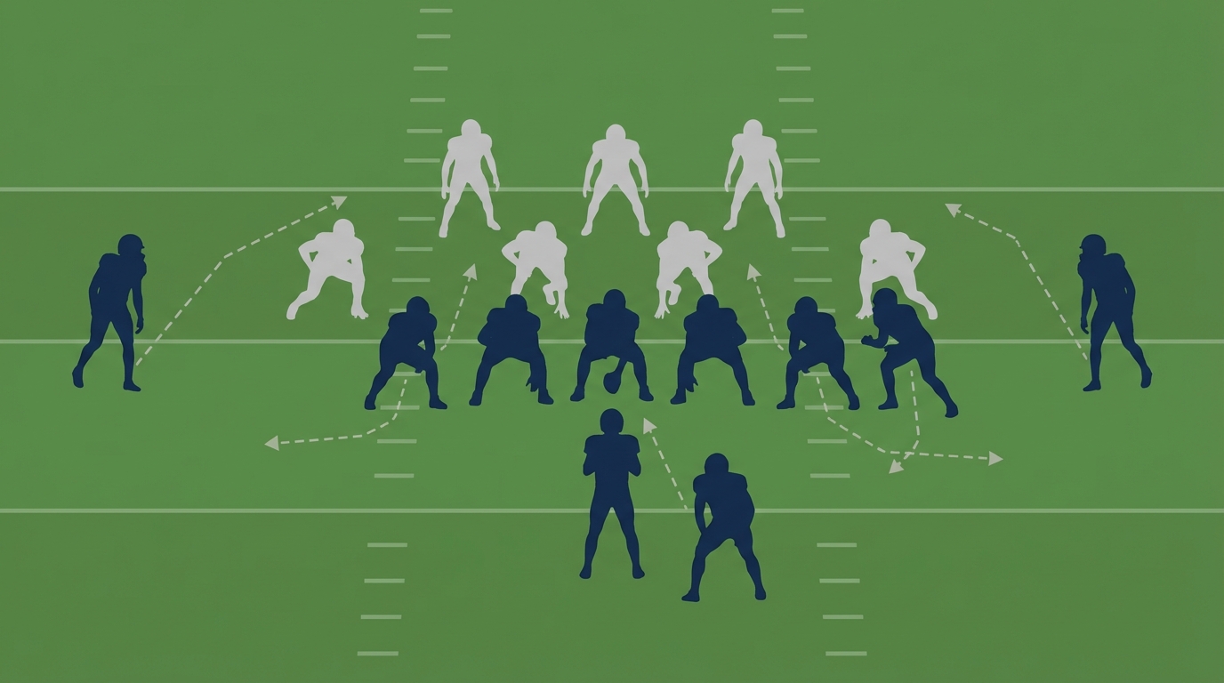 Dynamic football play illustrating Patriots' offensive and defensive strategy