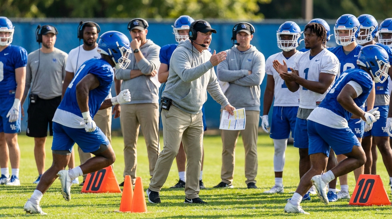 Coach and players sharing high energy during practice