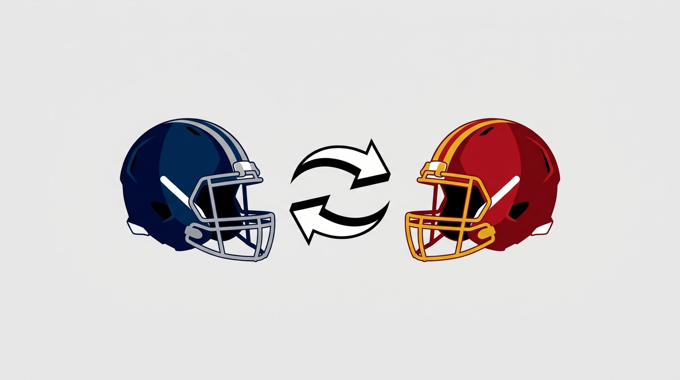 NFL helmets trade illustration
