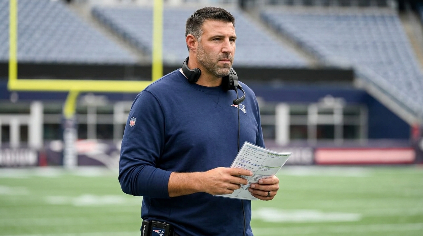Mike Vrabel on Gillette Stadium practice field