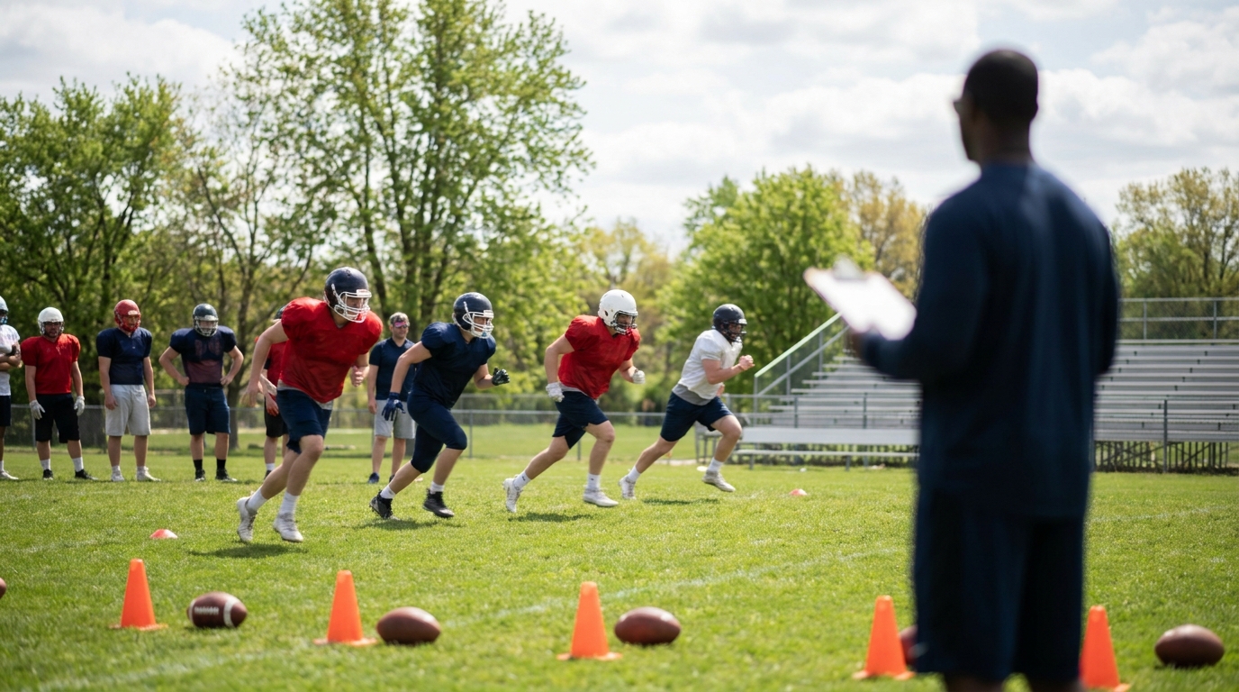 Practice field with helmets only