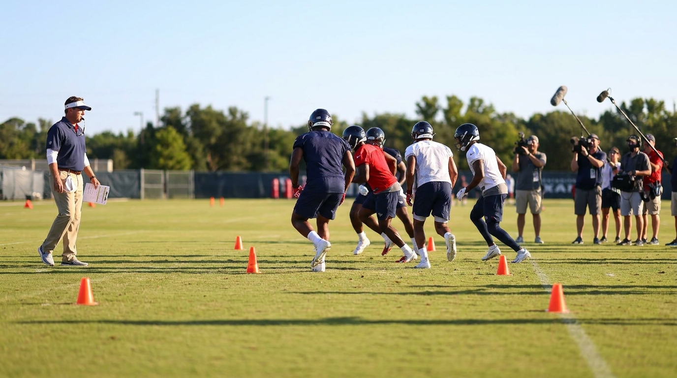 OTA practice field with players and coaches
