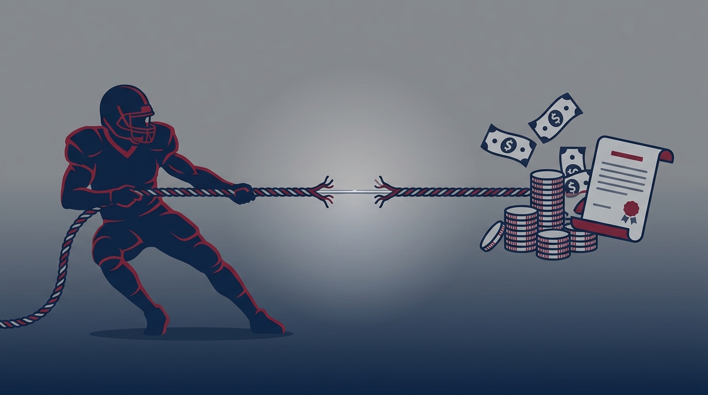 Tug of war: player vs money