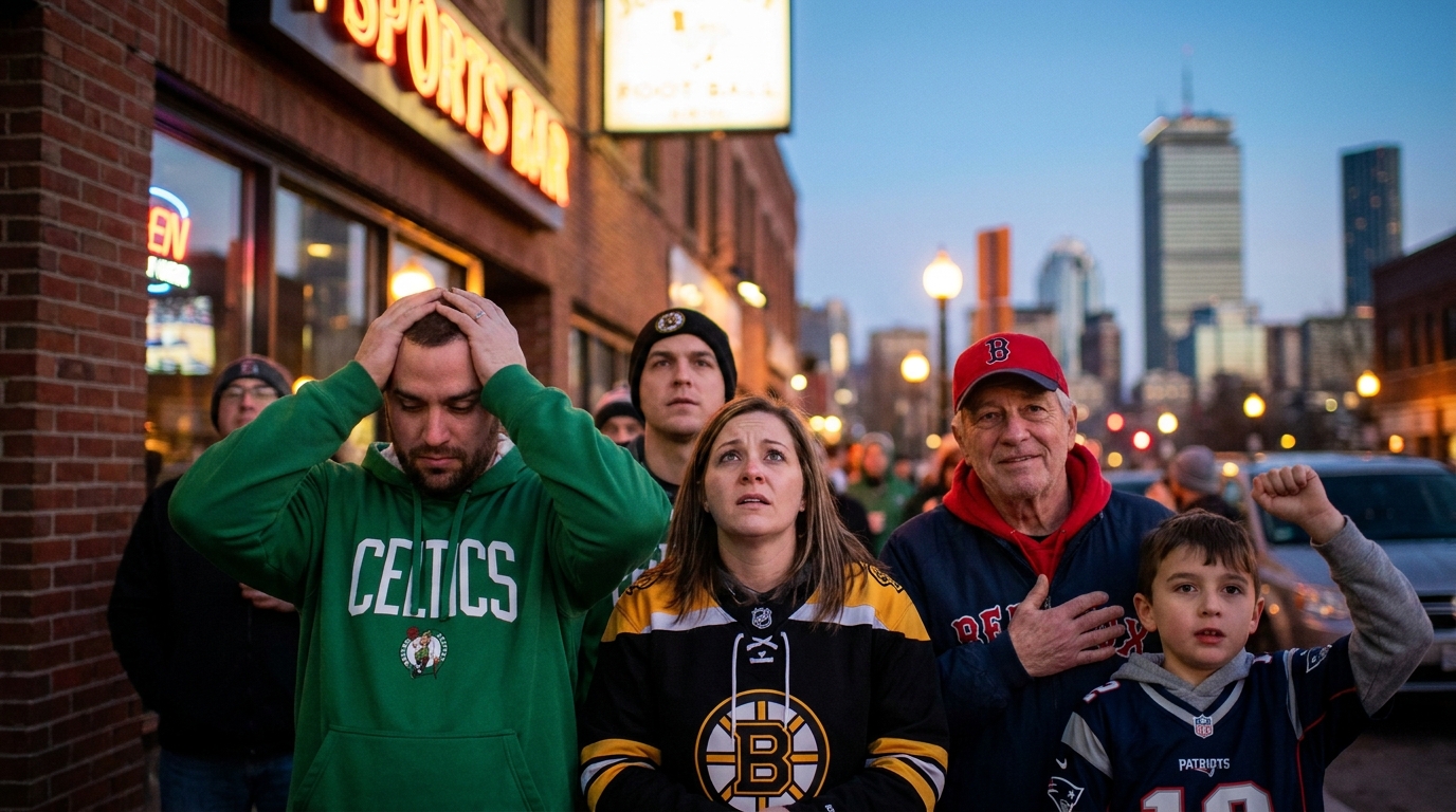 Boston fans showing a mix of frustration and hope