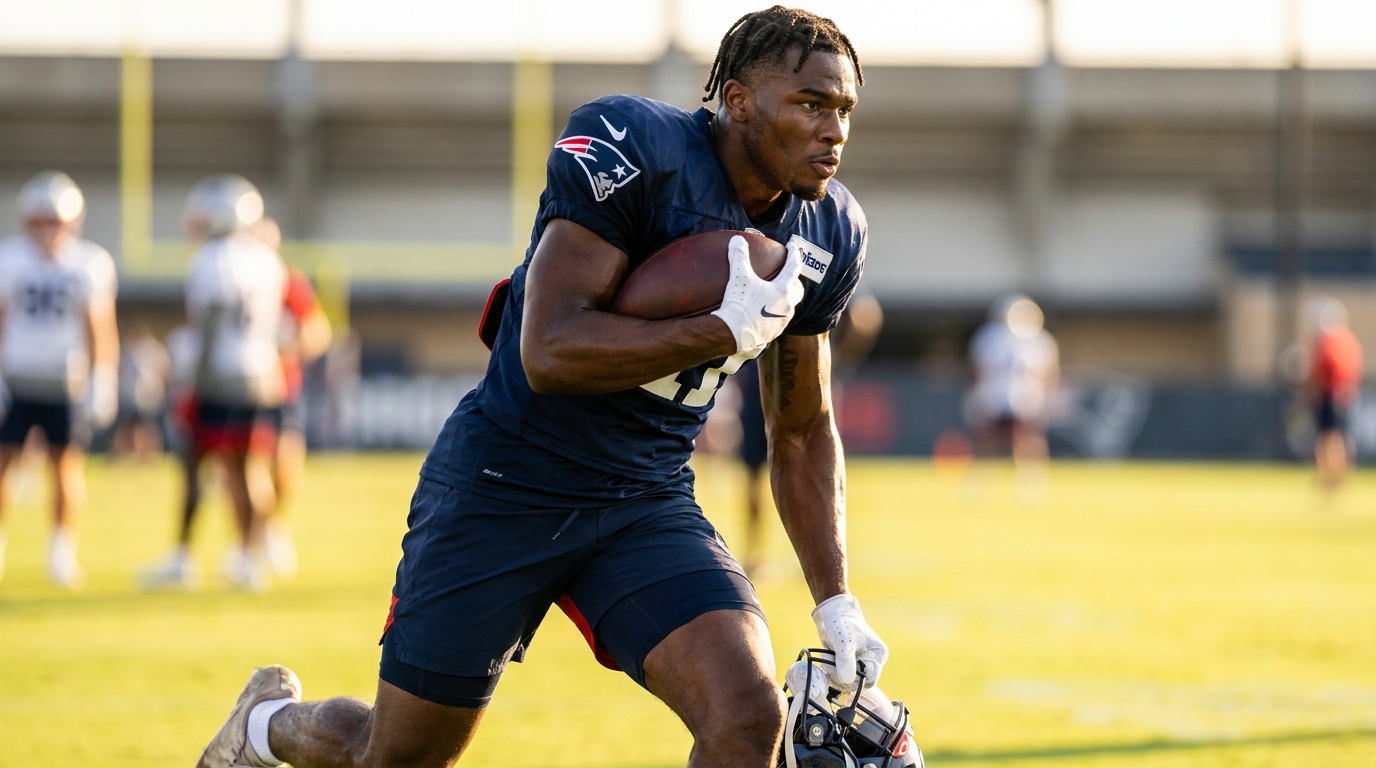 Athletic receiver in action