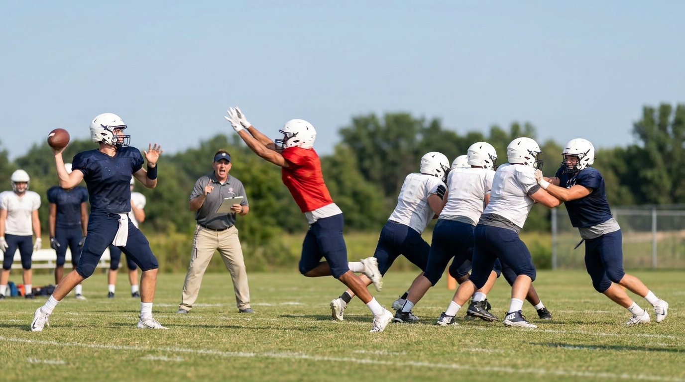 Patriots mini-camp practice scene