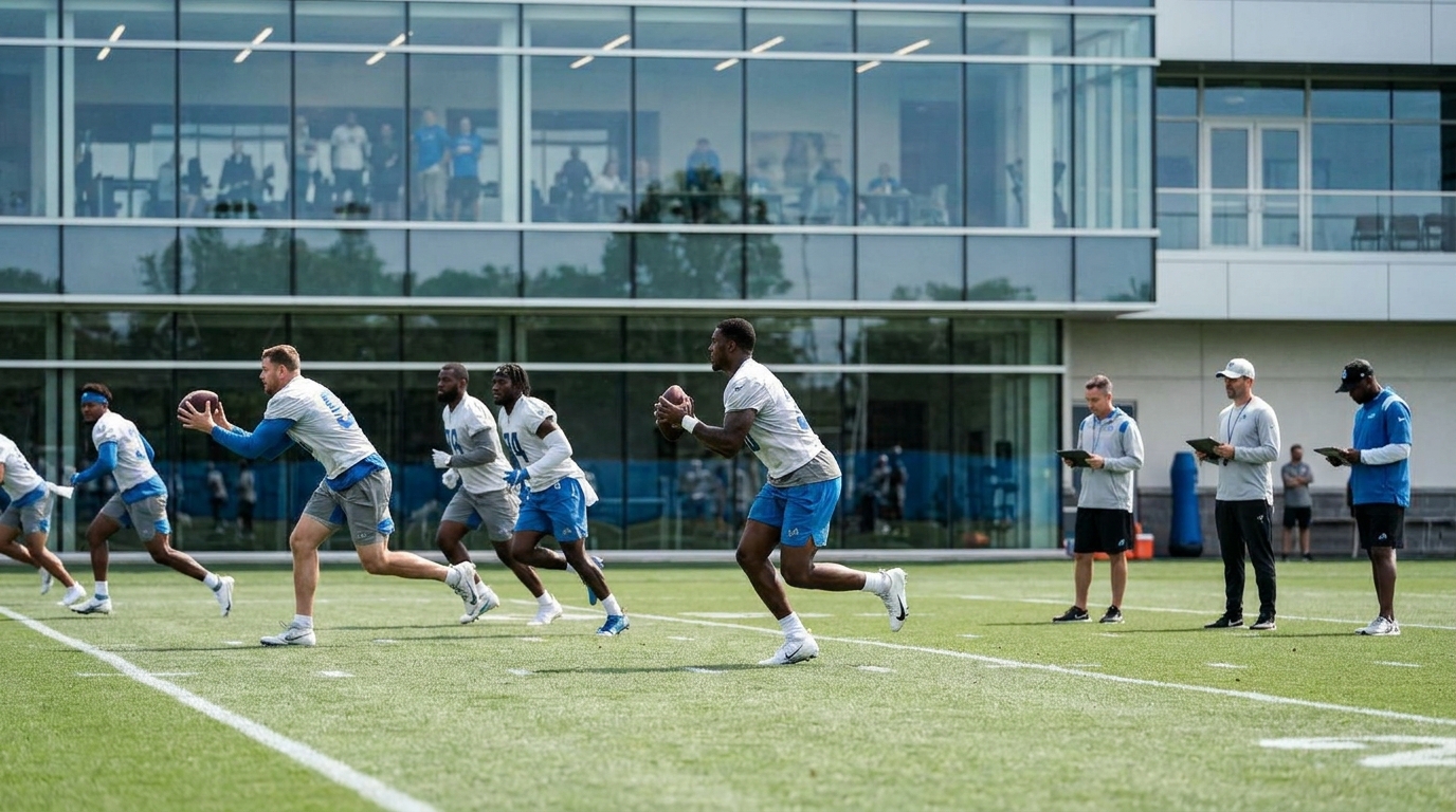 Patriots players practicing at new training facility