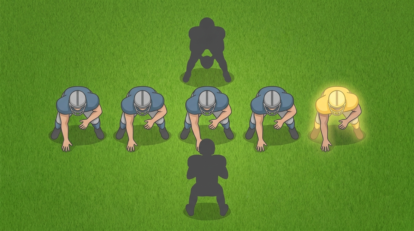 Offensive line diagram highlighting right tackle
