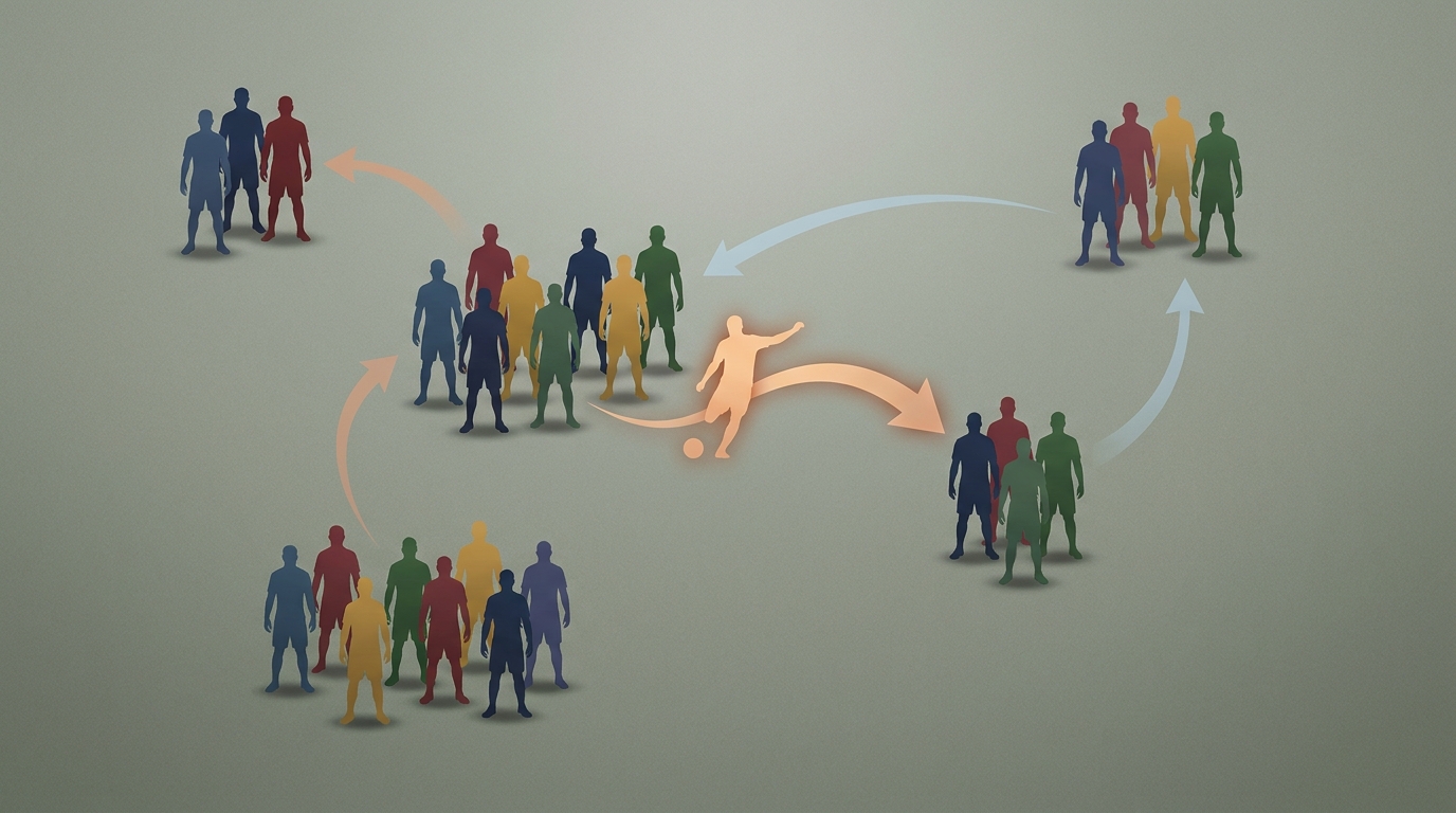 Abstract illustration of NFL player movement and roster changes