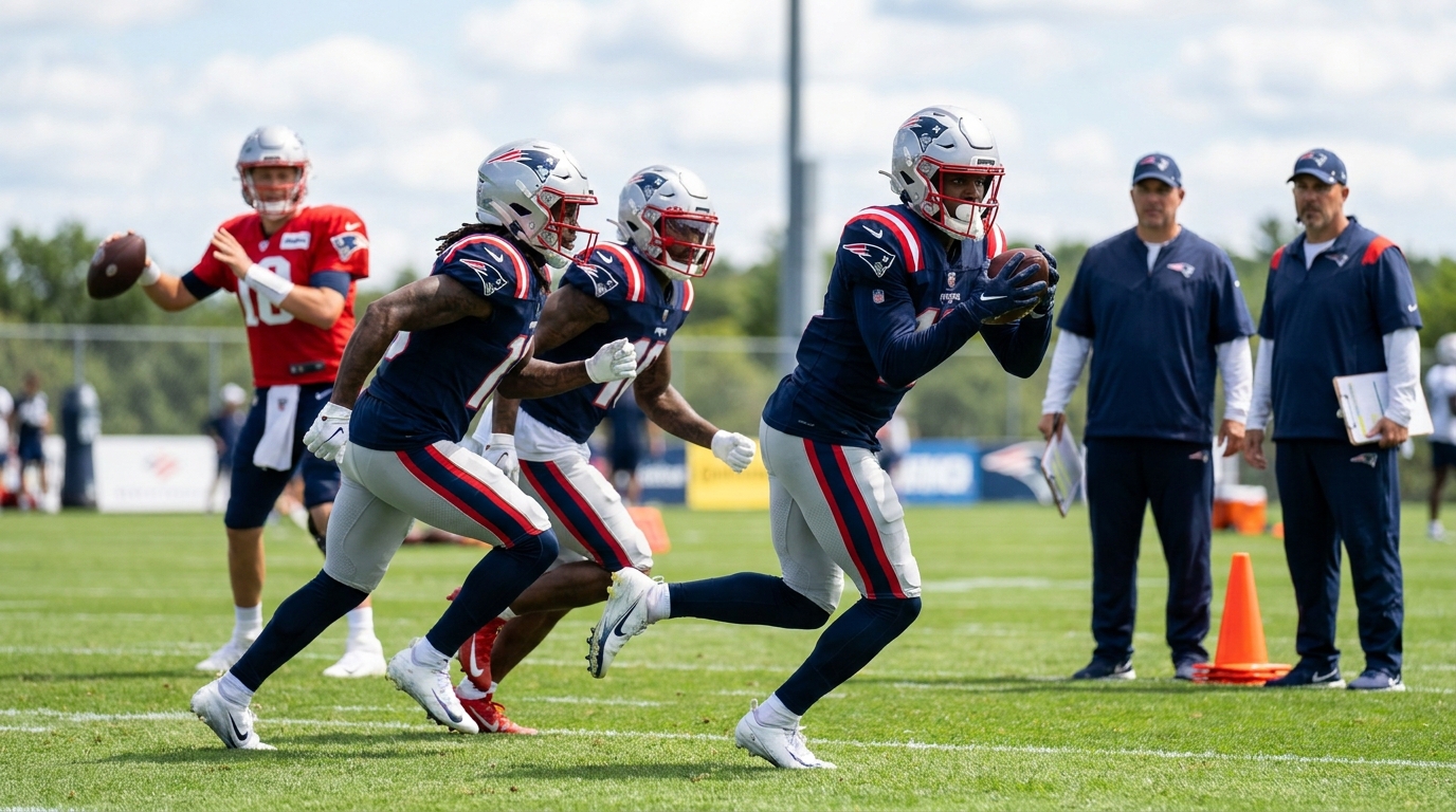 Patriots OTA wide receiver drills