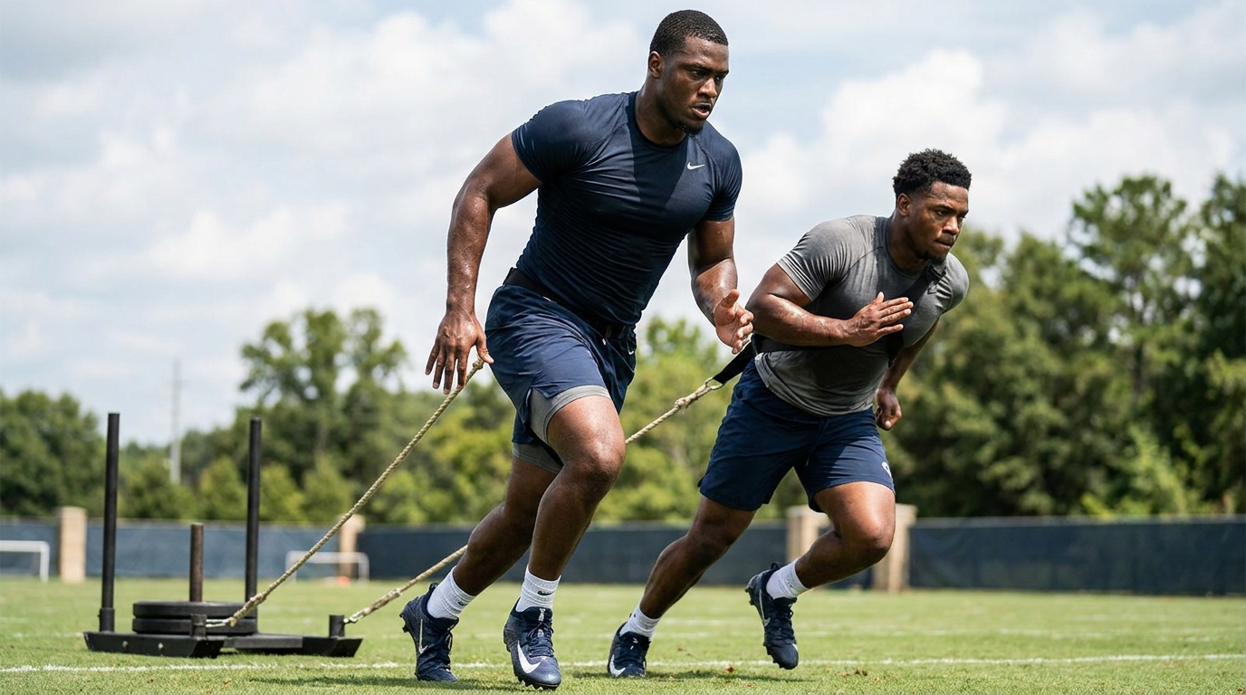 Gabe Jacas working out with Marcus Howard