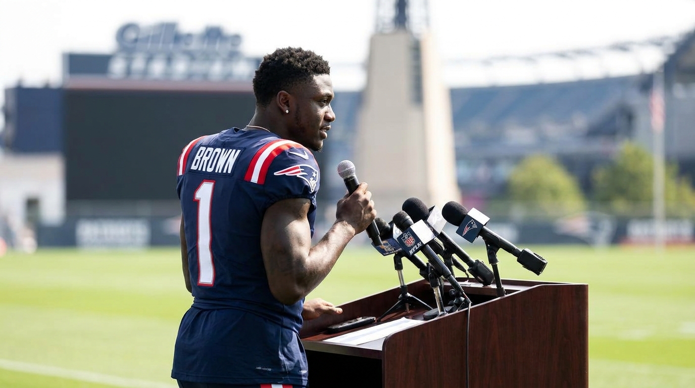 A.J. Brown at Patriots press conference