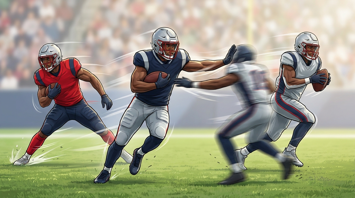 Patriots running backs in dynamic action